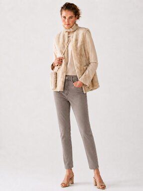 Brunello Cucinelli Jeans Tan Monili Extra Skinny High Waist Size 8 44 IT